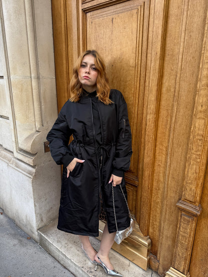 PARKA BOMBER LONG RÉVERSIBLE EN INTÉRIEUR LÉOPARD