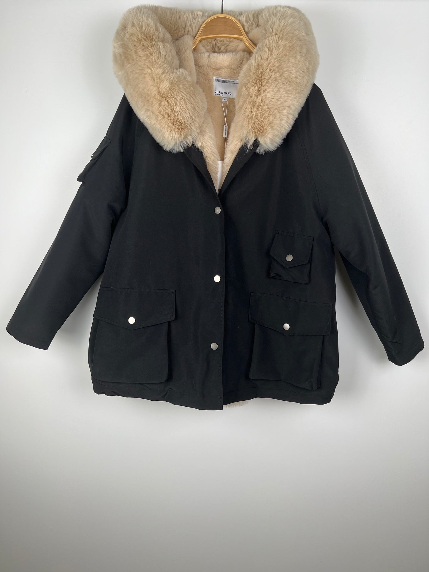 Parka with Faux Fur Hood