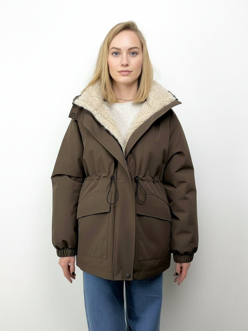 PARKA WITH FAUX SHEEPFUR LINING