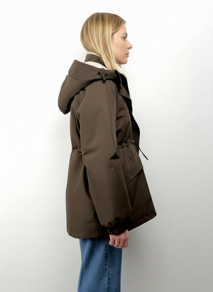PARKA WITH FAUX SHEEPFUR LINING