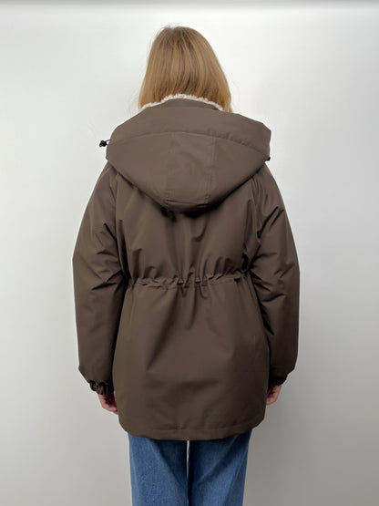 PARKA WITH FAUX SHEEPFUR LINING