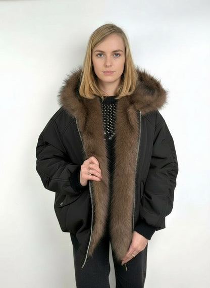FAUX FUR HOODED JACKET