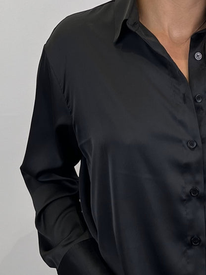 CAMISA SATINADA DE MANGA LARGA