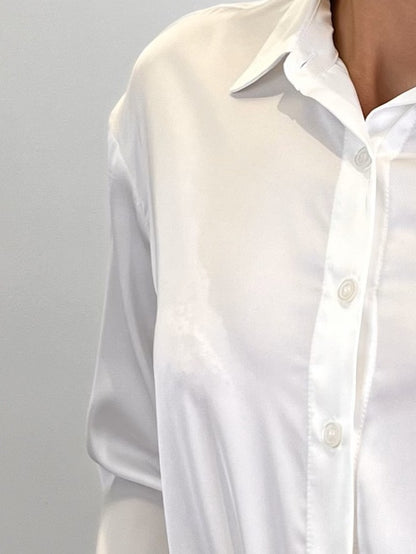 CAMISA SATINADA DE MANGA LARGA