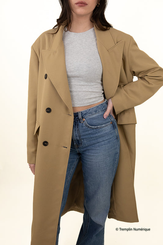 MANTEAU OVERSIZE À FERMETURE CROISÉE