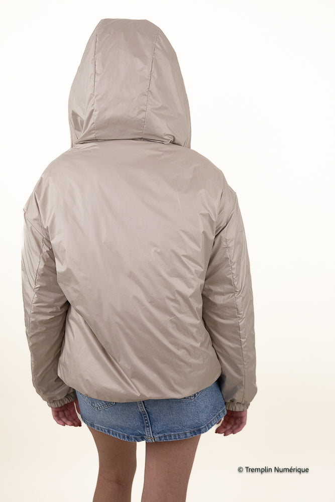 BLOUSON RÉVERSIBLE À CAPUCHE